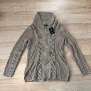 Jeanne Pierre Tan Heavy Cowl Neck Sweater Size M